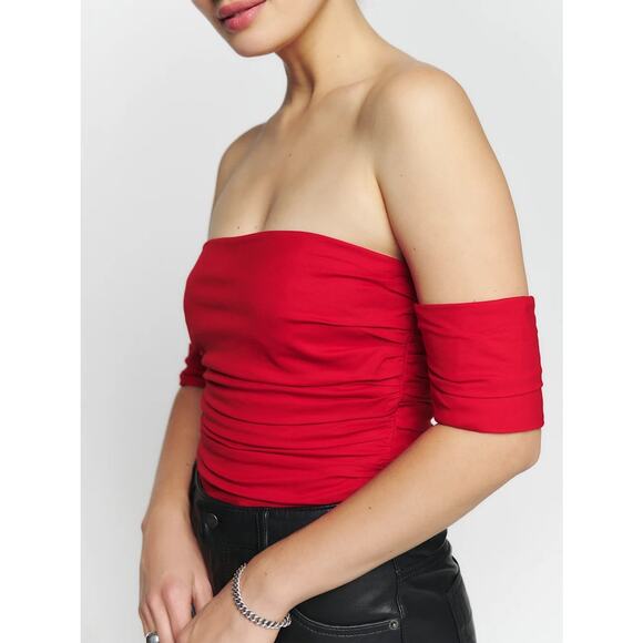 Reformation Adan Top Off-Shoulder Sweetheart Neckline - Size 6 - Picture 3 of 7